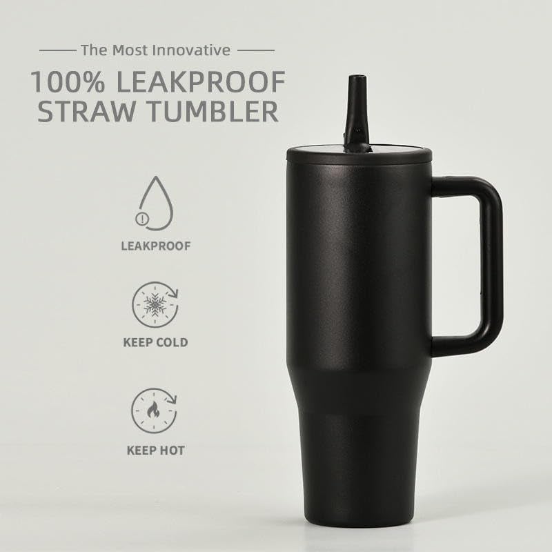 JUGTE Tumbler Stainless Steel Vacuum Insulated Flask with lid and Straw 1200ml Cup Flip Efficient Retention Cold and Heat Water Bottle Travel Coffee Flask (Sky Blue) - Image 5