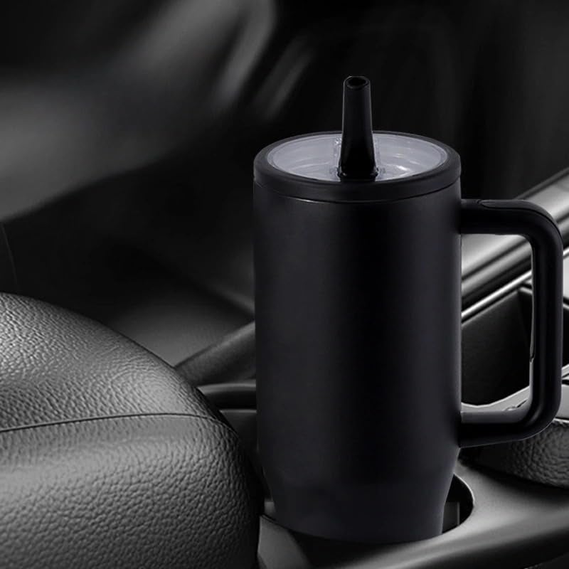 JUGTE Tumbler Stainless Steel Vacuum Insulated Flask with lid and Straw 1200ml Cup Flip Efficient Retention Cold and Heat Water Bottle Travel Coffee Flask (Sky Blue) - Image 2