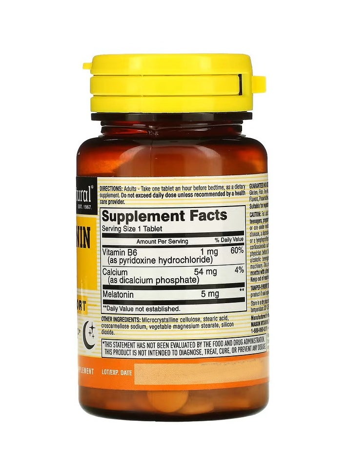 Melatonin 5 Mg With B6 And Calcium Natural Sleep Aid Supports Healthy Sleep & Rest 60 Count