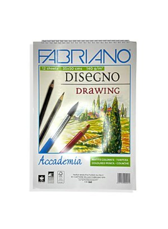 White Sketch Spiral FABRIANO 35*50cm 140g