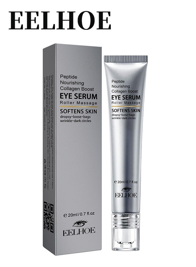 إيلهو مصل العين ، كريم إصلاح العين ، كريم العين ، أسطوانة تعزيز العين 20 مل ، كريم مضاد للشيخوخة تحت العين للهالات السوداء ، انتفاخ التجاعيد والخطوط الدقيقة ، مصل للعناية بالعيون مع كرة تدليك 360 درجة ، تخفيف إجهاد العين ، رفع قوي يقلل من التجاعيد - Image 1