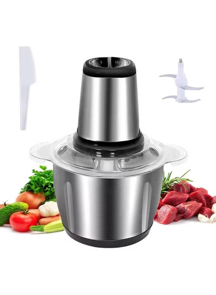 Dream Zone Food Chopper with 3L Stainless Steel Bowl Meat Chopper With Bi-Level Blades, 2 Speed Levels, 300W Multi Food Chopper For Meat, Vegetables, Fruits And Nuts - Image 1
