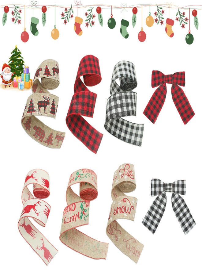 Christmas Ribbon Wired DIY Bow Flower Craft Ribbon for Wreath Floral Bows Crafts Christmas Holiday Celebration Decorations - Image 4