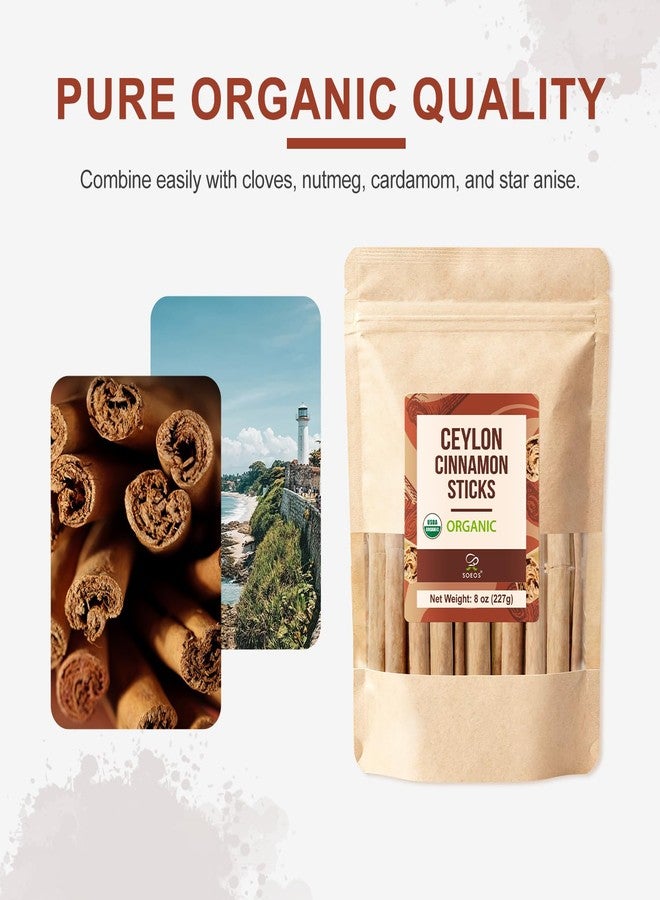 Soeos Ceylon Cinnamon Sticks, 8 oz (227g) Premium Grade Ceylon Cinnamon, Naturally Aromatic Whole for Baking, Cooking, Desserts, and Beverages - Image 3