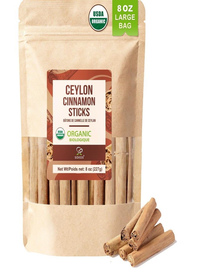 Soeos Ceylon Cinnamon Sticks, 8 oz (227g) Premium Grade Ceylon Cinnamon, Naturally Aromatic Whole for Baking, Cooking, Desserts, and Beverages - Image 1