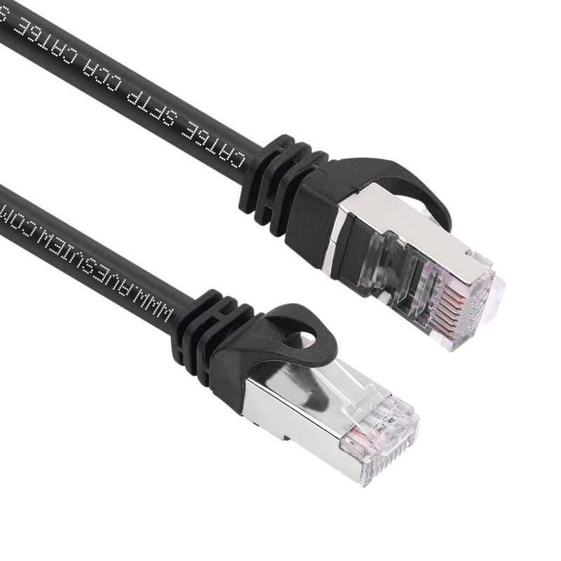 AvesView CAT 6 Shielded 50 ft Ethernet Cable, Indoor High-Speed (SFTP) 10Gbps Snagless Shielded Ethernet Cable 50 ft for Internet, Router, Computer, PlayStation, Xbox, POE Camera, Printer - Black - Image 3