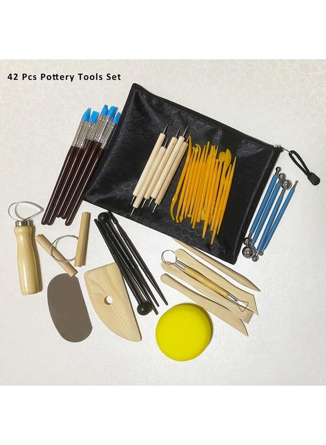 TORISING Air Dry Clay 10 LBs with 42 Pcs Set Pottery Clay Tools Set for Hand Modeling and Throwing, Non-Toxic (White & Kit) - Image 2