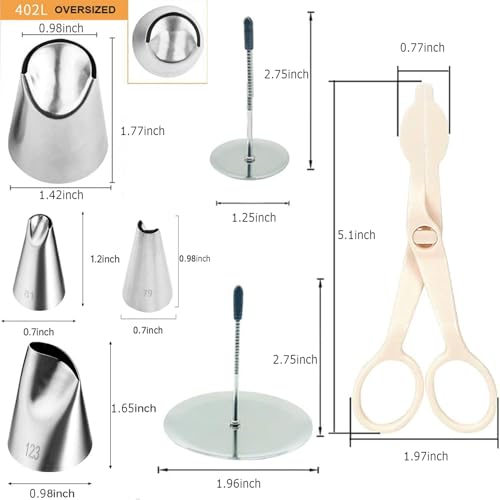 MDLJG 23 pcs Icing Piping Tips（with 8rose flower piping tips 2 Flower Nails 1 Flower Lifter 1Cake Decorating Tips Brush 5 Piping Bags & 6 pastry bag ties）Cake Decorating Tool Kit Petal Icing Tips - Image 5