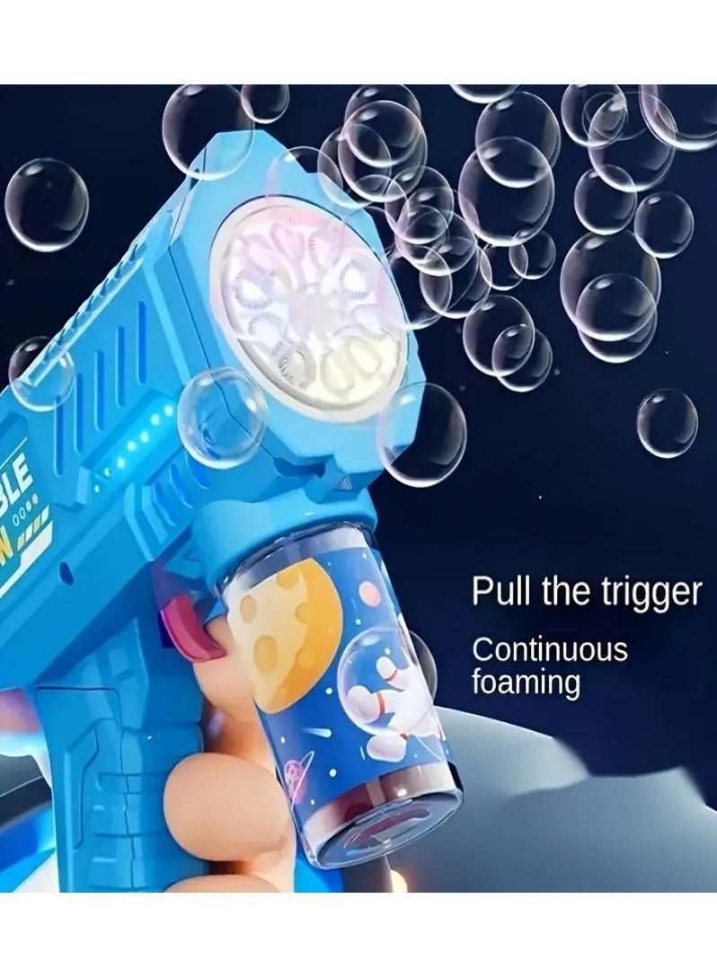 MASIA Automatic Electric Bubble Machine – Light Blue – Includes 4 Batteries and 3 Bubble Solution Bottles – Perfect for Outdoor Parties, Weddings, Eid, and Birthday Gifts - Image 2