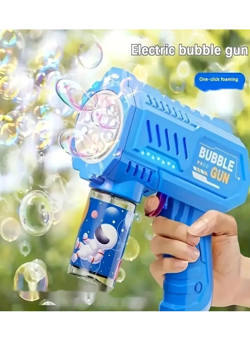 MASIA Automatic Electric Bubble Machine – Light Blue – Includes 4 Batteries and 3 Bubble Solution Bottles – Perfect for Outdoor Parties, Weddings, Eid, and Birthday Gifts - Image 1