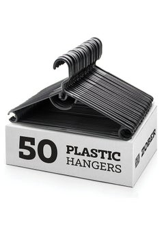 ZOBER Standard Black Plastic Hangers  - Image 1