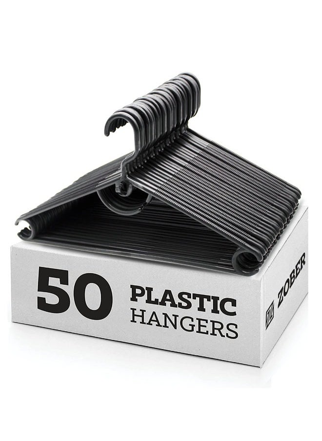 ZOBER Standard Black Plastic Hangers  - Image 1