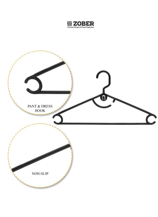 ZOBER Standard Black Plastic Hangers  - Image 5