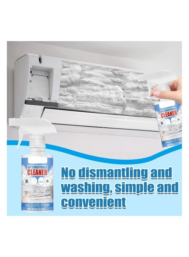 Air Conditioner Foaming Cleaner, Multi-Purpose Removal of Peculiar Smell Home Office Cleaner, 60ml No Washing Air Conditioner Foaming Coil Cleaner Spray, All-purpose Household Bubble Cleaner (3PCS)