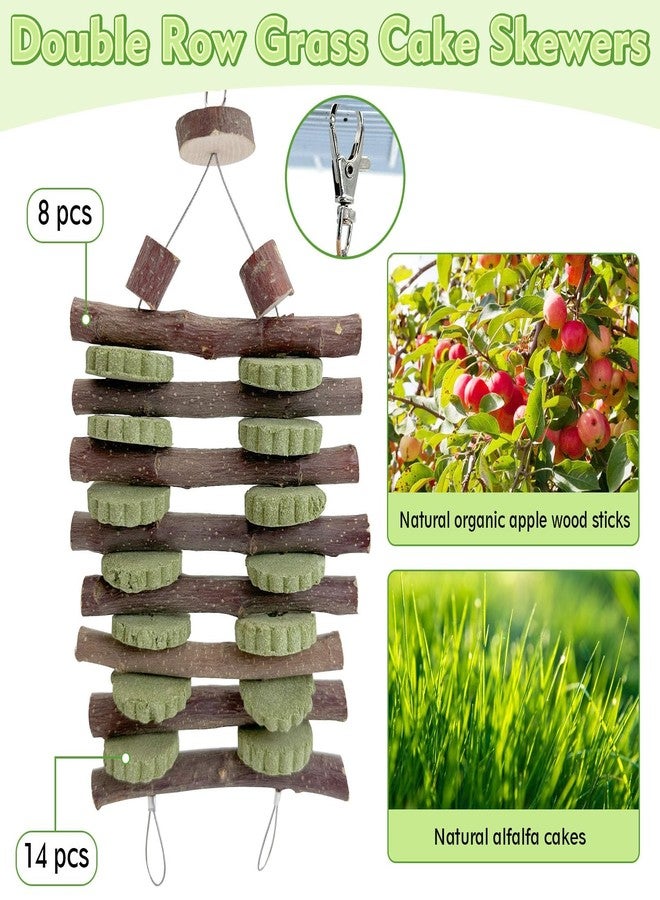 Hamiledyi Bunny Chew Toys Rabbit Hanging Toys for Teeth Grinding Rabbit Toys Natural Fruit Sticks Timothy Grass Cakes Chew Toys and Treats Improve Dental Health for Guinea Pig Hamster Chinchilla - Image 3