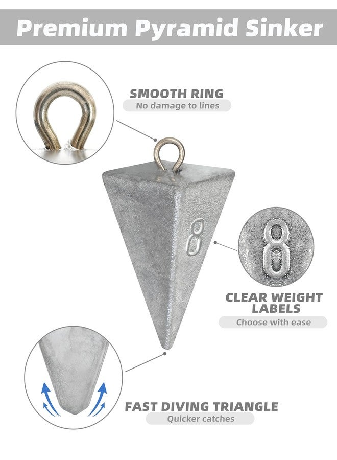 BLUEWING 1lb Box Pyramid Fishing Sinker Weights Lead Weight Saltwalter Fishing Weights for Surf Fishing, 3oz 5 Pack - Image 2