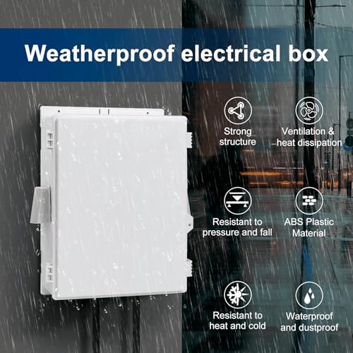 Namunanee Outdoor Electrical Box with Thermostat and Fan, ABS Water Resistant Enclosure with Internal Mounting Panel & Hinged Cover, 18.1" H* 12.6" L* 6.3" W, Plug & Play. - Image 4