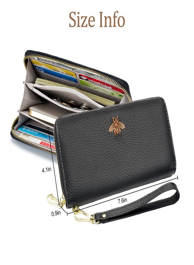 imeetu Leather Wristlet Purse for Women with Credit Card Holder, Zip Coin Pocket & Wrist Strap(Green) - Image 5