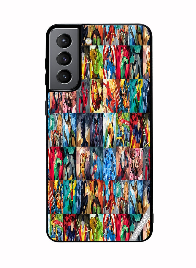 COVERSCART Protective Case Cover For Samsung Galaxy S21 Plus 5G All Characters Geometrical Design Multicolour