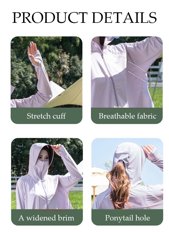 DUNISO Lightweight Sun Protection Clothing For Women, UPF 50+ Long Sleeve Sun Protection Hoodie Shirt, Long Sleeve Ice Silk Hoodie Shirts  for Outdoor Climbing Hiking  - Image 3