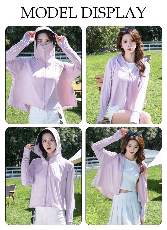 DUNISO Lightweight Sun Protection Clothing For Women, UPF 50+ Long Sleeve Sun Protection Hoodie Shirt, Long Sleeve Ice Silk Hoodie Shirts  for Outdoor Climbing Hiking  - Image 5