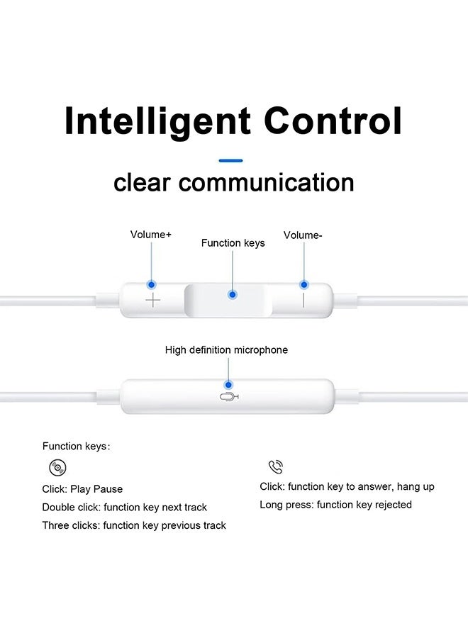 ليمون سماعات أذن سلكية من النوع C، متوافقة مع هواتف iPhone 15 Pro Max وiPhone 16 Pro Max وSamsung Galaxy S25 Series وS24 Series وHuawei وHonor وغيرها من الأجهزة المزودة بمنفذ صوت USB-C. - Image 3