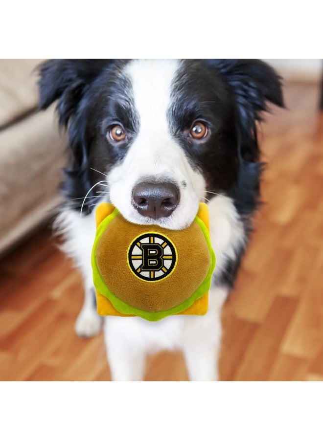 Pets First NHL Boston Bruins Crinkle Fine Plush Dog & Cat Squeak Toy - Cutest STADIUM HAMBURGER Plush Toy for Dogs & Cats with INNER SQUEAKER & Beautiful Hockey Team Name/Logo - Image 3