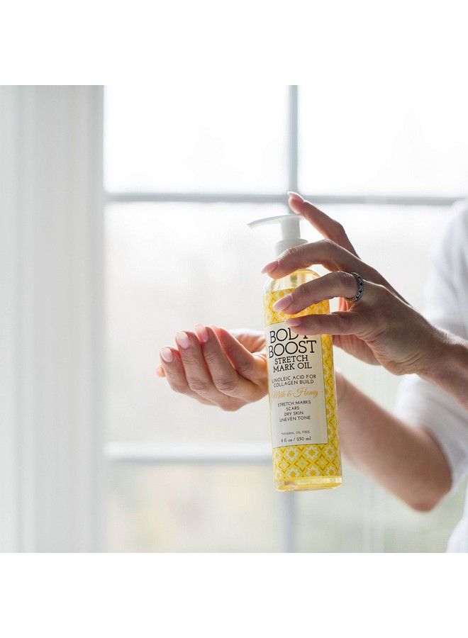 Body Boost زيت علامات التمدد بالحليب والعسل 8 أونصة لعلاج علامات التمدد والندبات آمن أثناء الحمل والرضاعة - Image 5