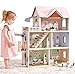 Giant bean Large Pink Wooden Dollhouse with Furniture for Girls with Doorbell LightElevator 6 Rooms 26ft High15 Pcs Furniture  3 Dolls Kids Playhouse Toy for Girls 37 315 x 25 x 122 - Image 4