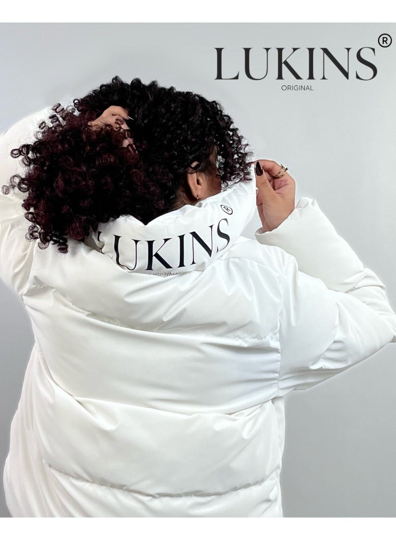 LUKINS High-Quality White Women’s Waterproof Jacket – Stylish Winter Design and Rain-Resistant - Image 5