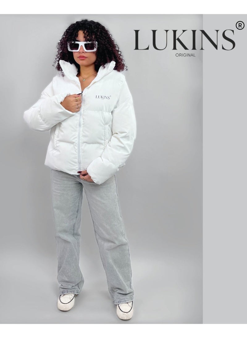 LUKINS High-Quality White Women’s Waterproof Jacket – Stylish Winter Design and Rain-Resistant - Image 4