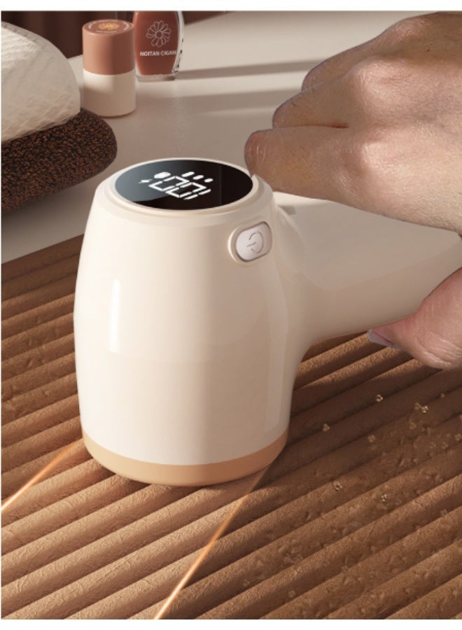 Hirospace Lint Remover for Clothes, Rechargeable Fabric Shaver 800mAh with LED Display, 2-Speed Electric Lint Remover Machine, Portable Clothes Shaver, Beige - Image 2