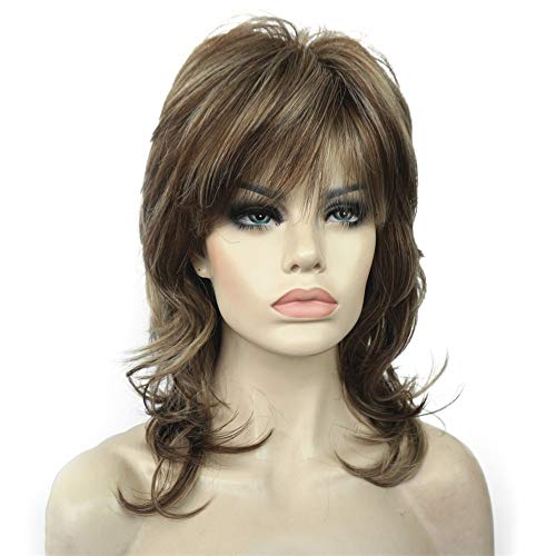 Aimole Shaggy Layered Wig Shoulder Length Women's Wig with Hair Bangs Premium Synthetic Hair Wig for Women (AB607) - Image 3