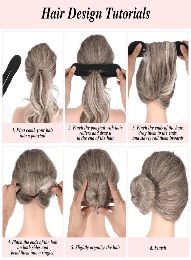 LLOUSSAK 11Pcs Hair Bun Maker Kit, (3 Large, 4 Small) Soft Foam Sponge Buns with 3Pcs Twist Hair Tool and Comb, Reusable Flexible Hair Bun Donut for Women Updos, Ballet Buns, Waves Style - Image 4