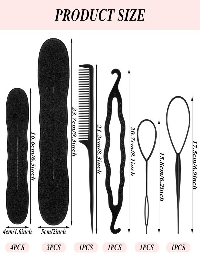 LLOUSSAK 11Pcs Hair Bun Maker Kit, (3 Large, 4 Small) Soft Foam Sponge Buns with 3Pcs Twist Hair Tool and Comb, Reusable Flexible Hair Bun Donut for Women Updos, Ballet Buns, Waves Style - Image 2