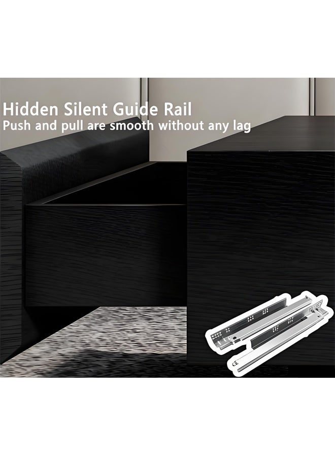 Modern Minimalist Coffee Table with 2 Drawers, Sofa Side Table with Storage Function, Solid Wood Large-Capacity End Table, Home Living Room Tea Table Sofa Table, Suitable for Living Rooms and Office Receptions - Image 4