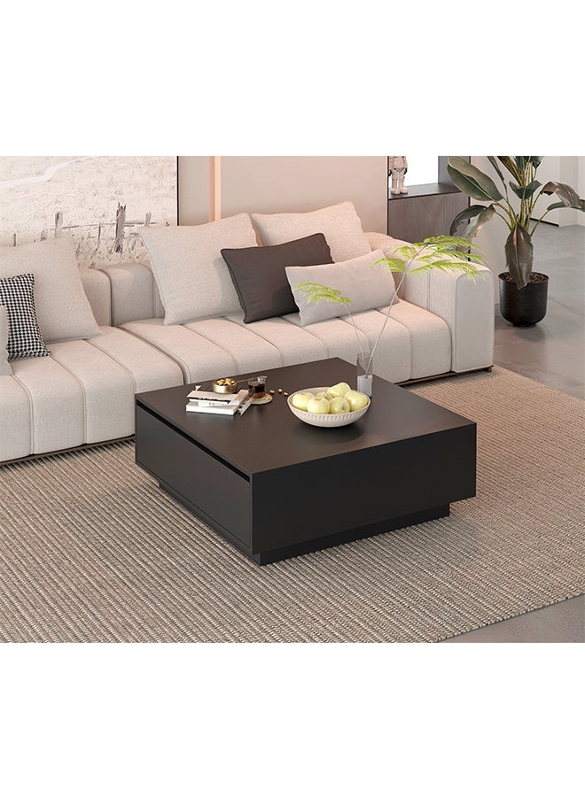 Modern Minimalist Coffee Table with 2 Drawers, Sofa Side Table with Storage Function, Solid Wood Large-Capacity End Table, Home Living Room Tea Table Sofa Table, Suitable for Living Rooms and Office Receptions - Image 2