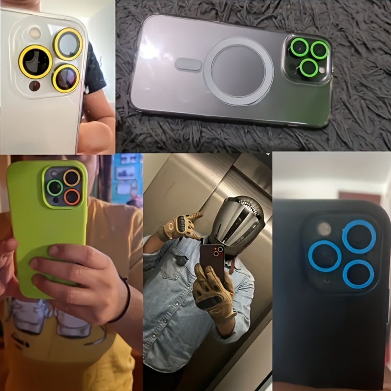 12pcs Luminous Stylish Camera Lens Protector For iPhone 12 Pro Max