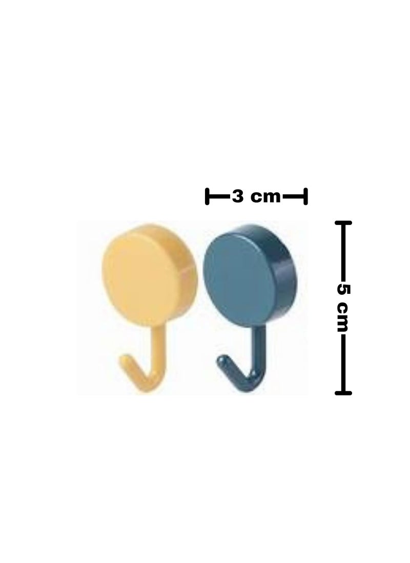 KUMUDAM KUMUDAM Self Adhesive Wall Hooks for Hanging Waterproof Adhesive Sticky Round Hooks Hanging Capacity 2 KG Max Multipurpose Home Storage Colorful Hook Pack of 10 Pcs  - Image 2