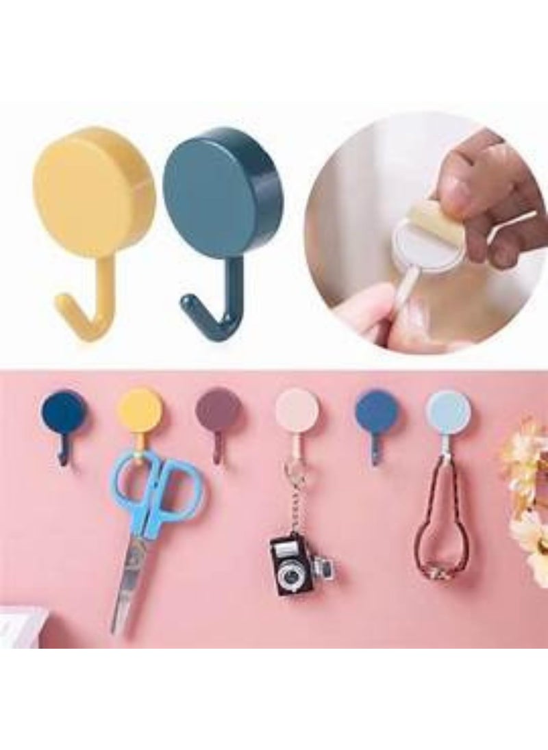 KUMUDAM KUMUDAM Self Adhesive Wall Hooks for Hanging Waterproof Adhesive Sticky Round Hooks Hanging Capacity 2 KG Max Multipurpose Home Storage Colorful Hook Pack of 10 Pcs  - Image 5