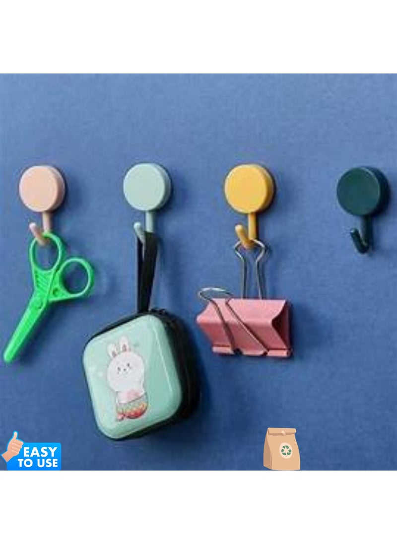KUMUDAM KUMUDAM Self Adhesive Wall Hooks for Hanging Waterproof Adhesive Sticky Round Hooks Hanging Capacity 2 KG Max Multipurpose Home Storage Colorful Hook Pack of 10 Pcs  - Image 3