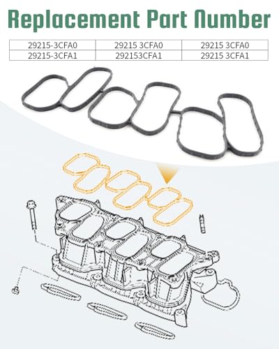 LANDSIN Upper Intake Plenum Gasket Fit for Hyundai Azera 2015-2017 Palisade 2020-2023 Santa 2015-2019, Fit for Kia Telluride 2020-2021 Sorento 2014-2020, Replace 29215-3CFA0 29215-3CFA1 - Image 3