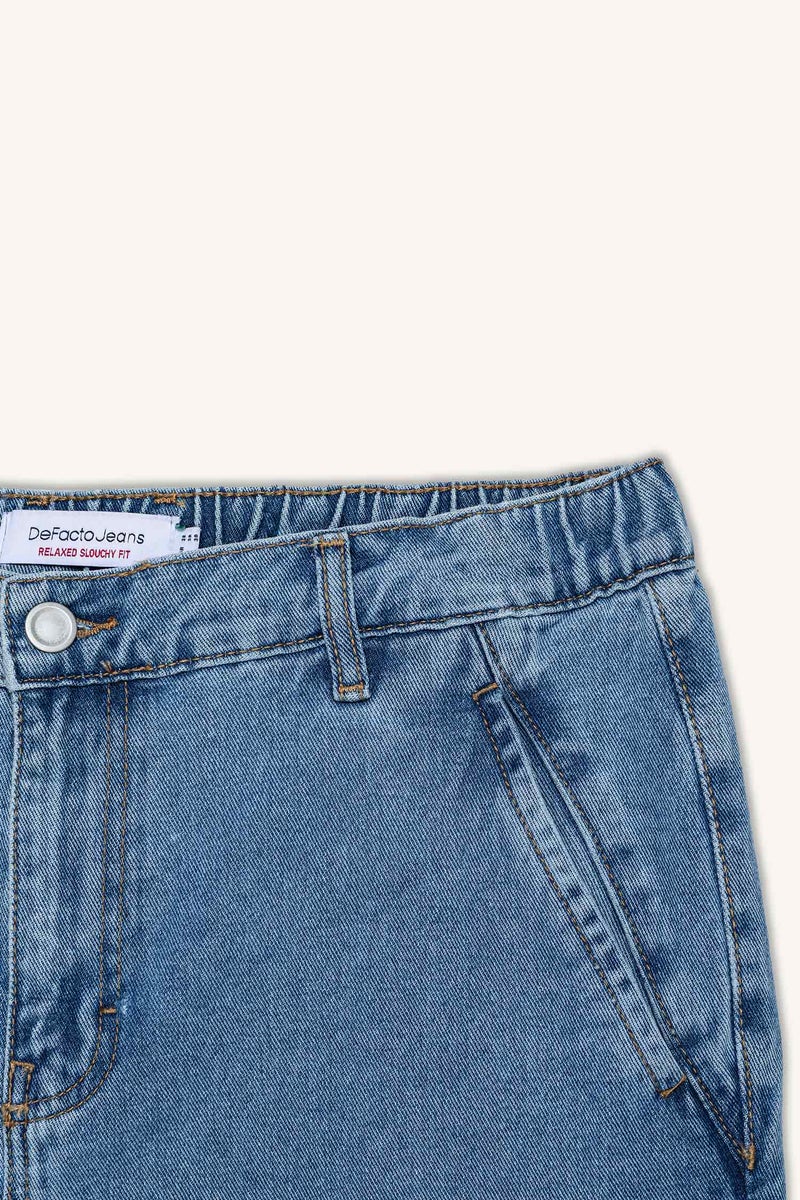 DeFacto Blue Man Relaxed Slouchy Fit Trousers Casual - Image 2