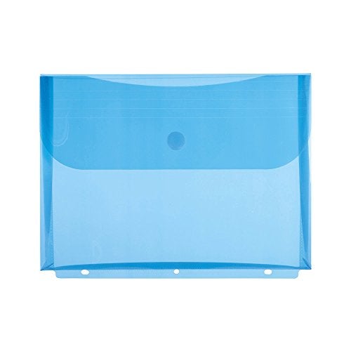 Filexec Poly Envelope, Letter, Side-Load, Hook & Loop Closure, 3-Hole Punched, Blue (Pack of 12) (50084-17221) - Image 1