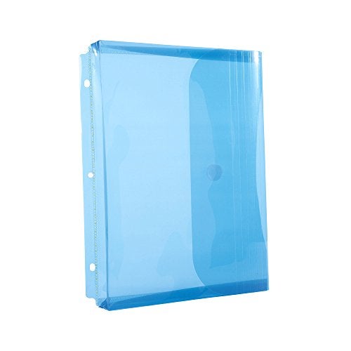 Filexec Poly Envelope, Letter, Side-Load, Hook & Loop Closure, 3-Hole Punched, Blue (Pack of 12) (50084-17221) - Image 2