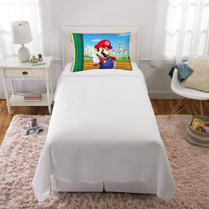Franco Kids Bedding Super Soft Microfiber Reversible Pillowcase, 20 in x 30 in, Mario - Image 4