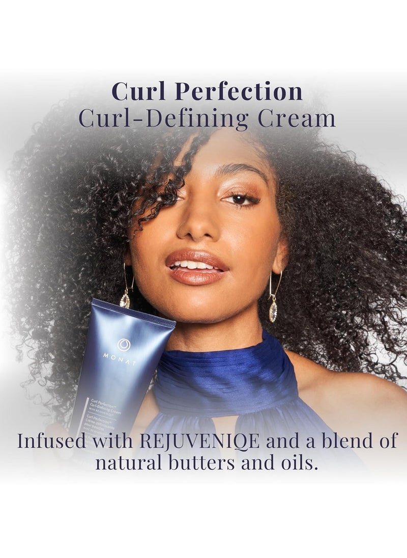 monat - MONAT Curl Perfection™ Curl-Defining Cream Infused with Rejuvenique®, Frizz-Fighting & Moisturizing Leave-In Styling Cream- All-Day Defined, Soft & Bouncy Curls for Wavy & Curly Hair -148 ml/5 fl oz - Image 1