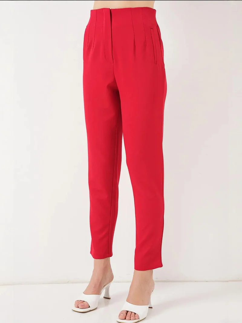 بيغ دارت بنطلون كريب بخصر عالٍ وقصة ضيقة بطول الكاحل