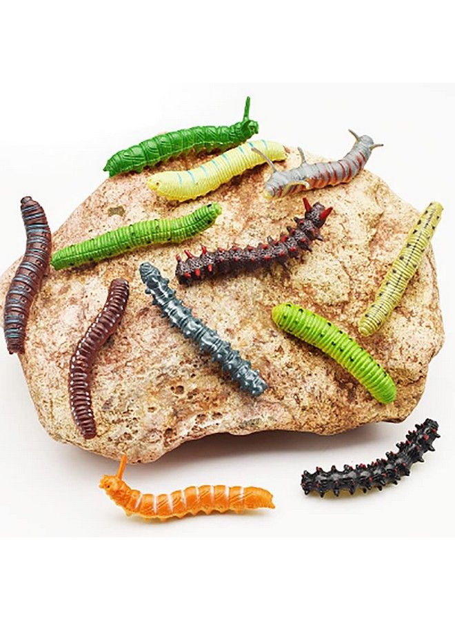 DOYIFun 12 Pcs Simulation Caterpillar Fake Worm Crawling Insects Science Educational Learning Toys Halloween Prank Joke Toy Party Favors  - Image 5