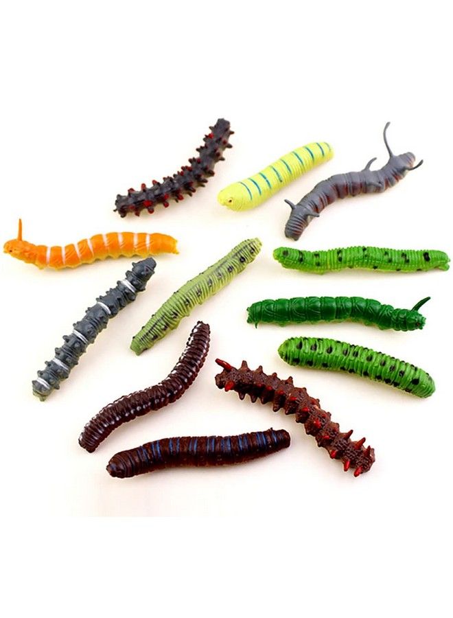 DOYIFun 12 Pcs Simulation Caterpillar Fake Worm Crawling Insects Science Educational Learning Toys Halloween Prank Joke Toy Party Favors  - Image 2